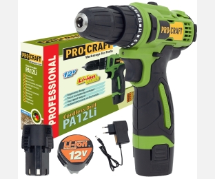 Wiertarko-wkrętarka akumulatorowa Procraft PA12Li Compact